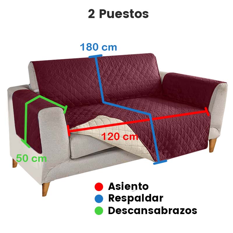 Protector de Sofá, 2 puestos, 120 cmt ancho*180 cmt alto