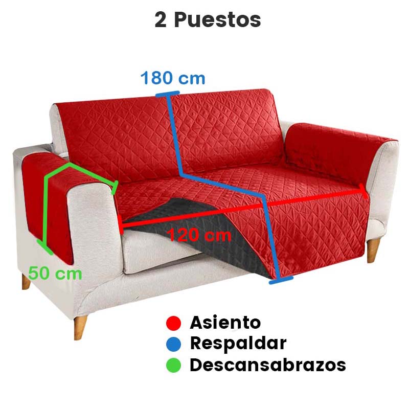 Protector de Sofá, 2 puestos, 120 cmt ancho*180 cmt alto