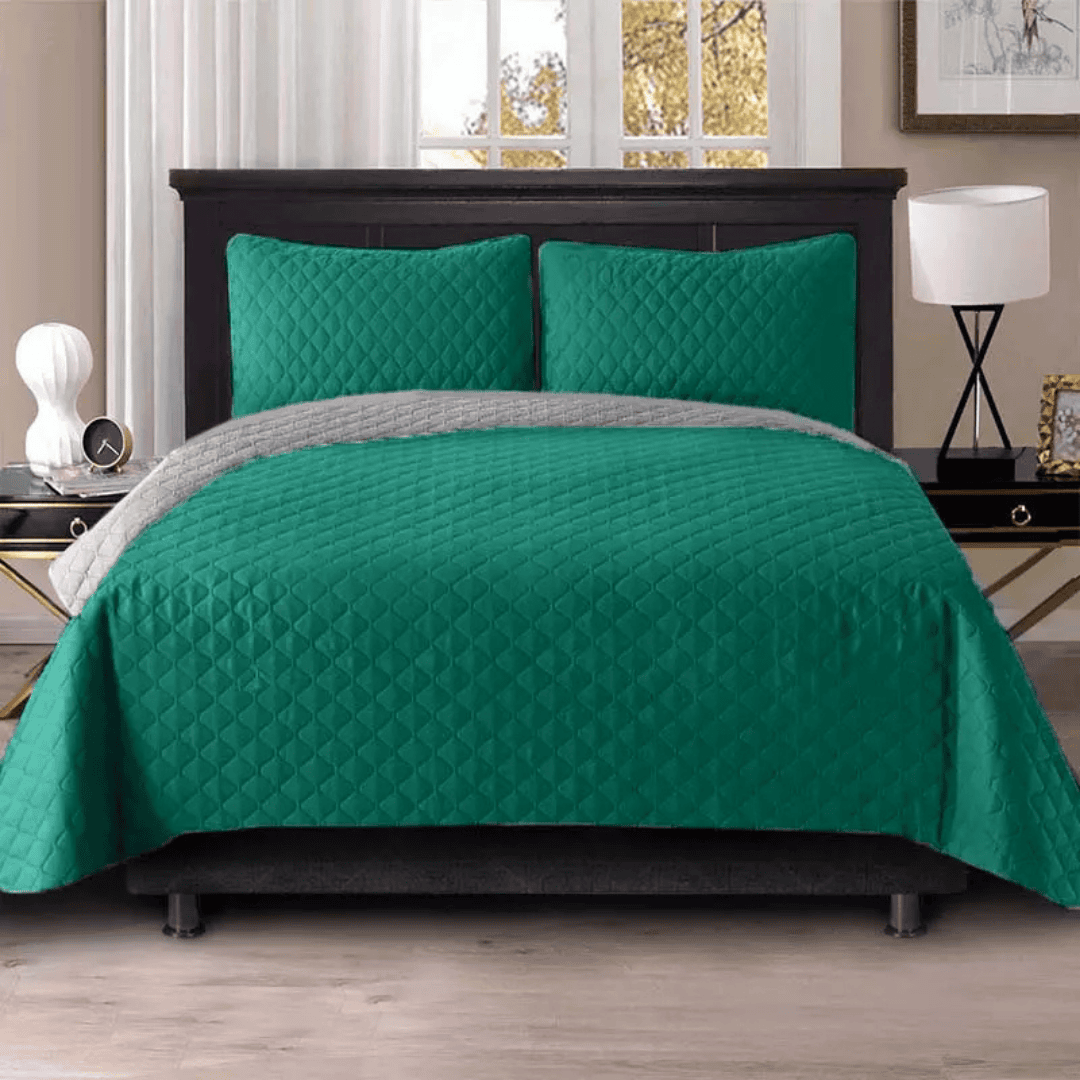 Colcha Verde Gris