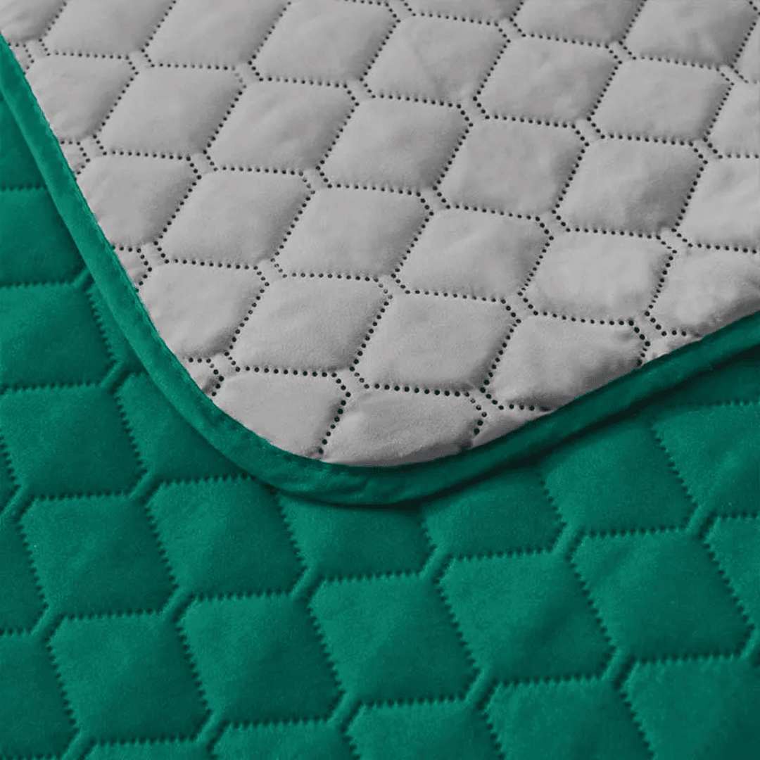 Colcha Verde Gris