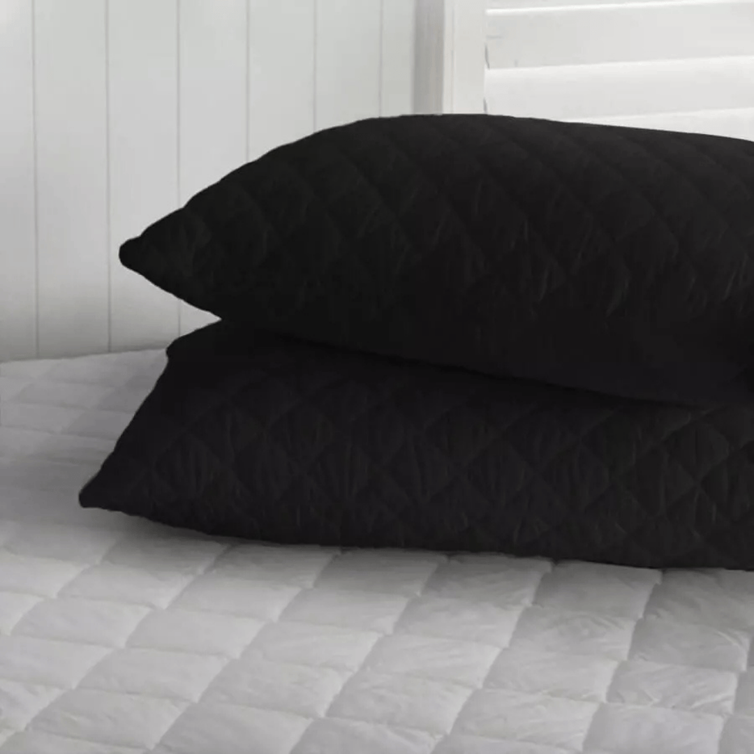 Set *2 Protectores de Almohadas Acolchada Negro 50 cm*70 cm
