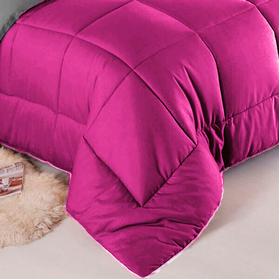 Edredon Premium Bicolor Fucsia/Gris