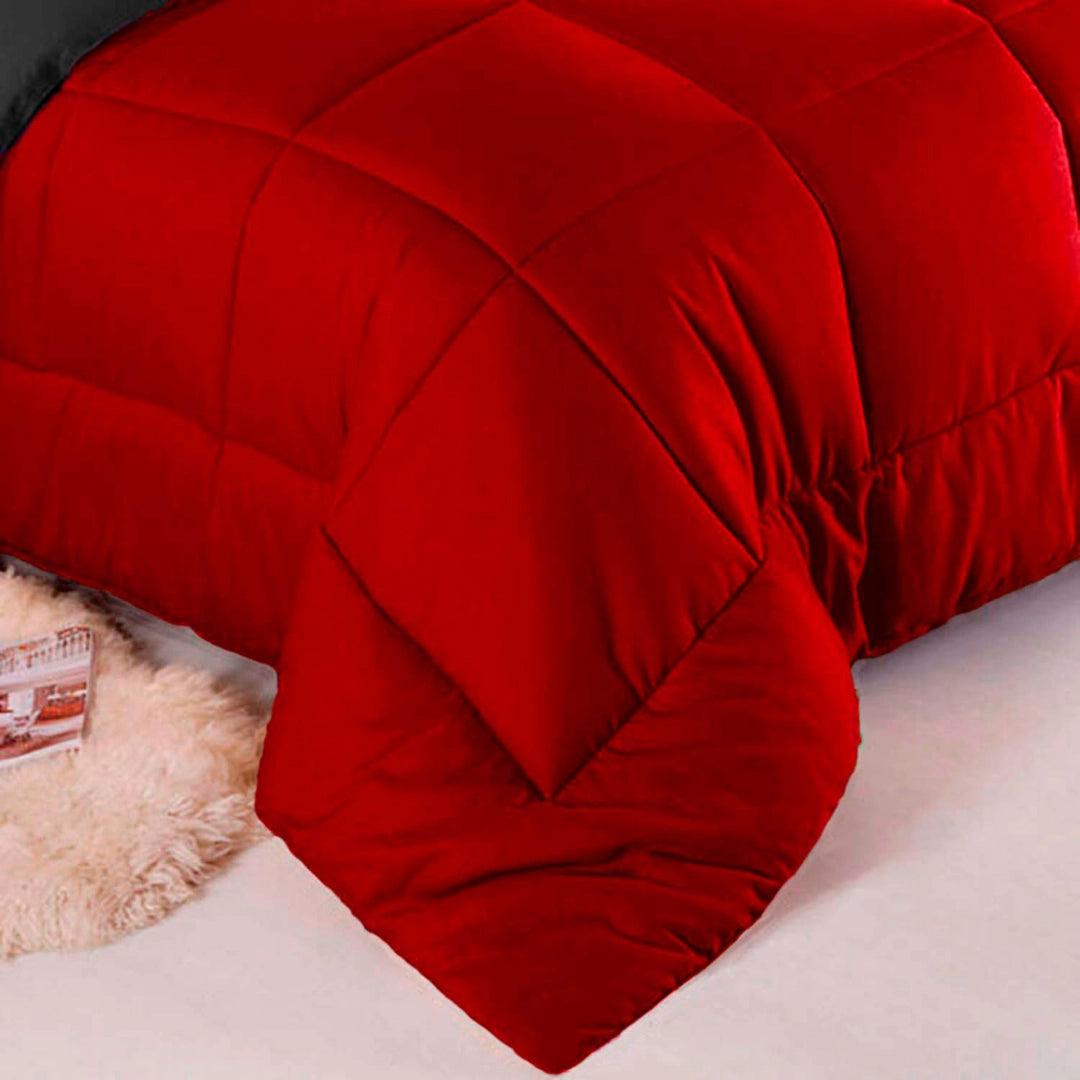 Edredon Premium Bicolor Rojo/Negro