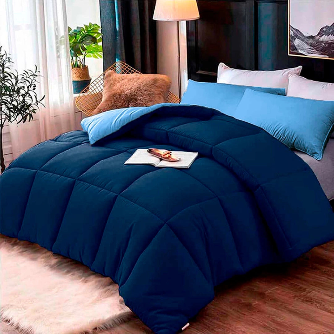 Edredon Premium Bicolor Azul/Azul