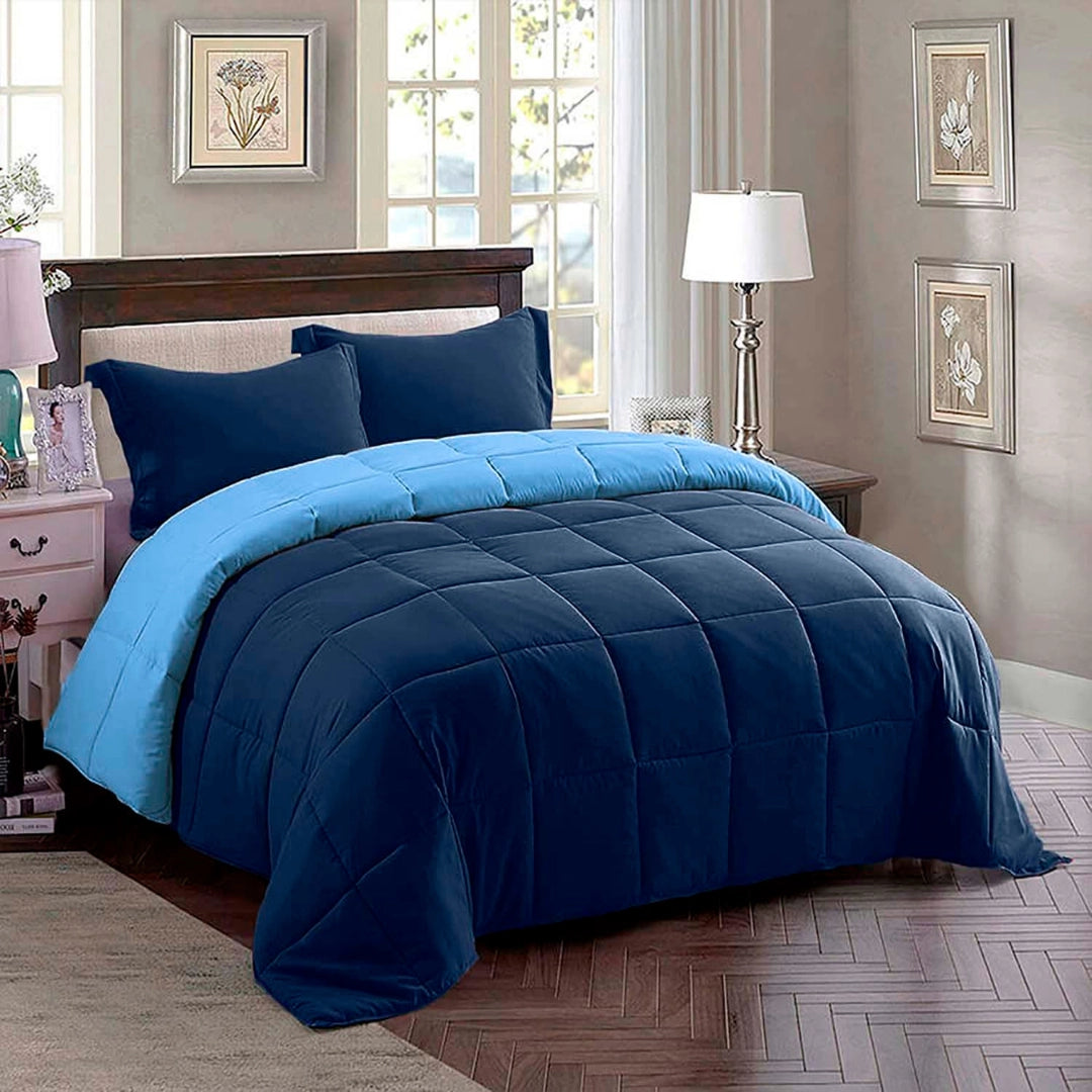 Edredon Premium Bicolor Azul/Azul