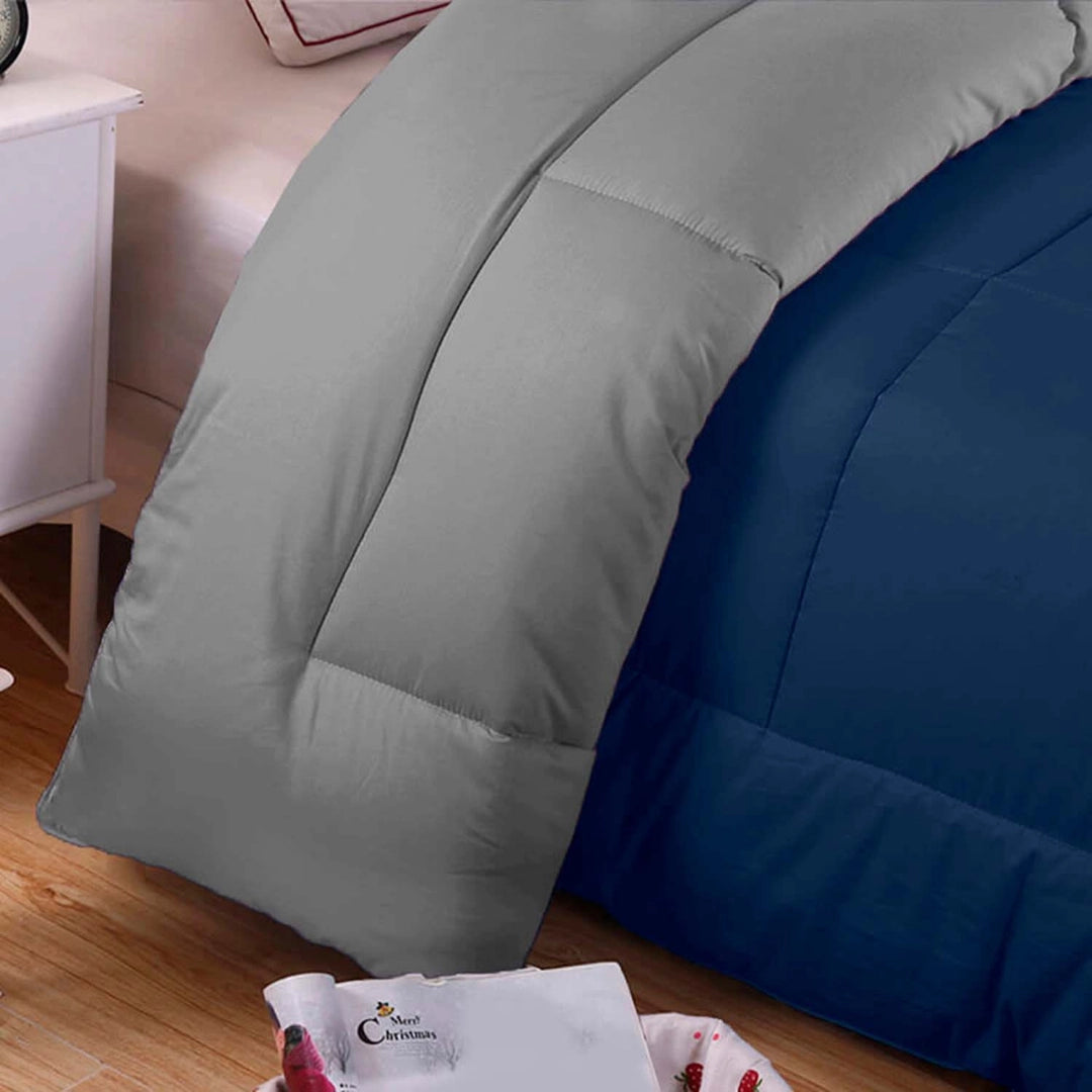 Edredon Premium Bicolor Azul/Gris