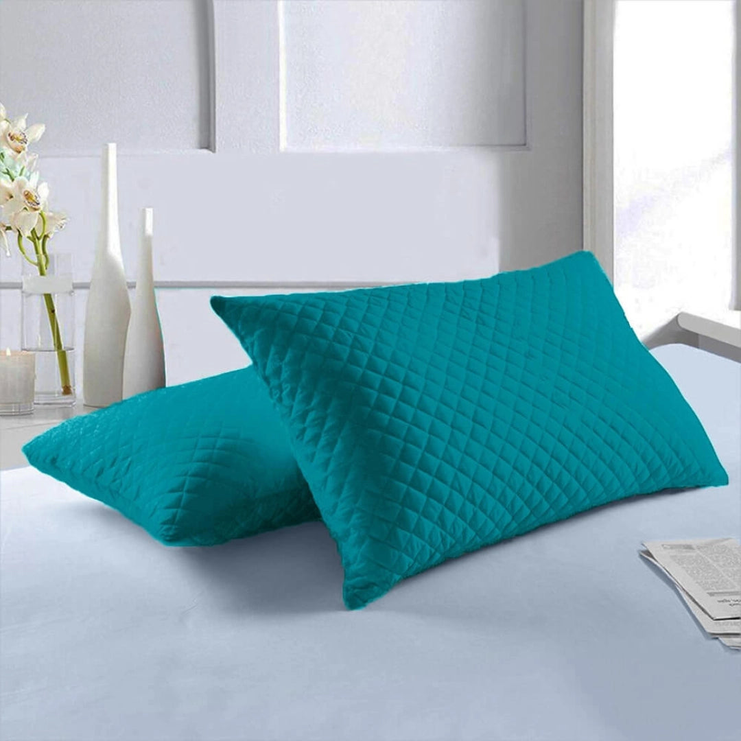 Set *2 Protectores de Almohadas Acolchados Turquesa 50 cm*70 cm