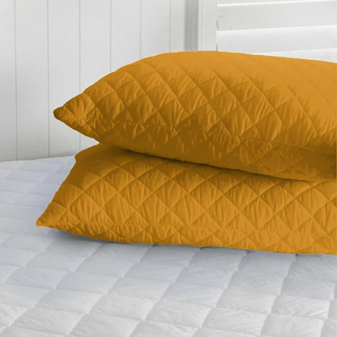 Set *2 Protectores de Almohadas Acolchados Mostaza 50 cm*70 cm
