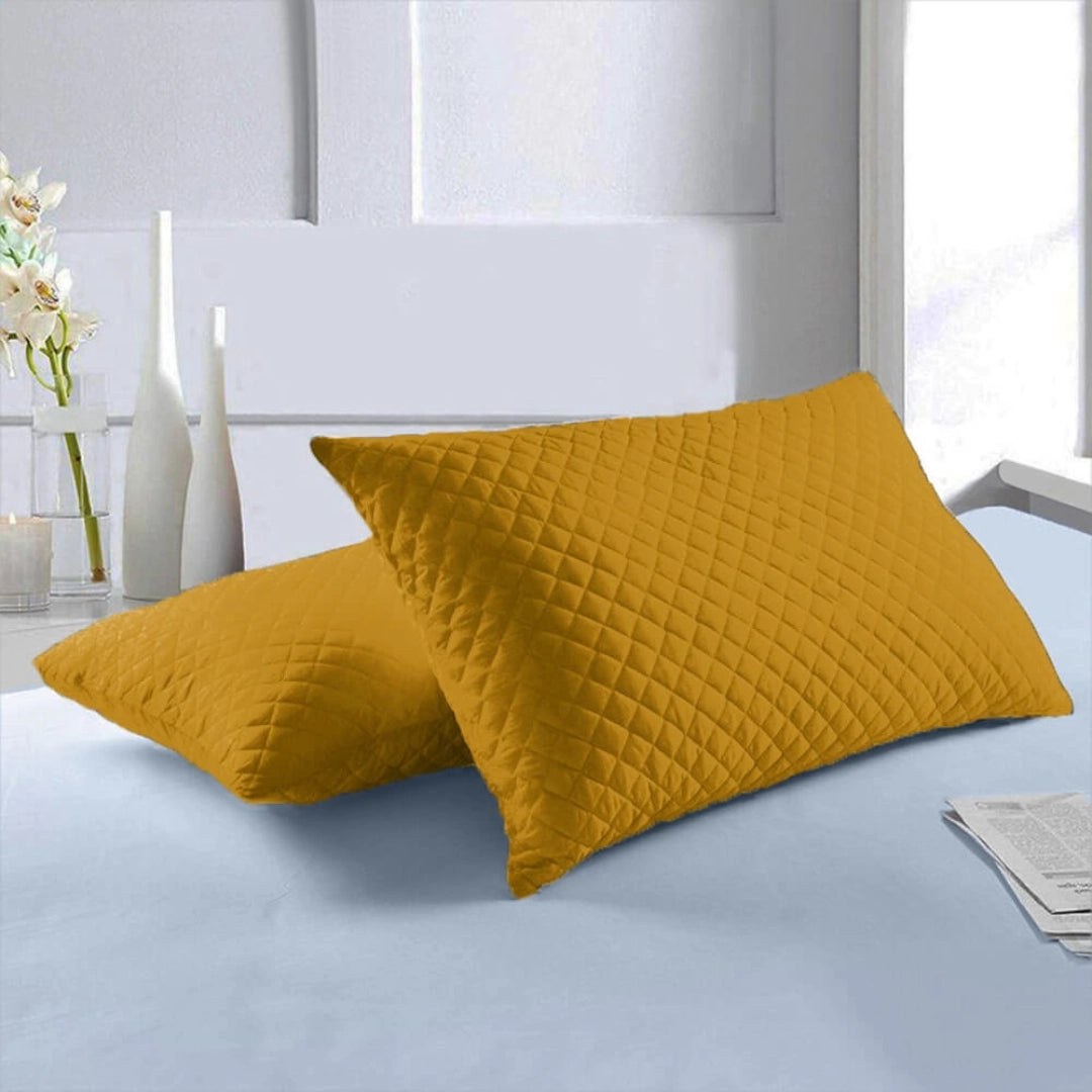 Set *2 Protectores de Almohadas Acolchados Mostaza 50 cm*70 cm