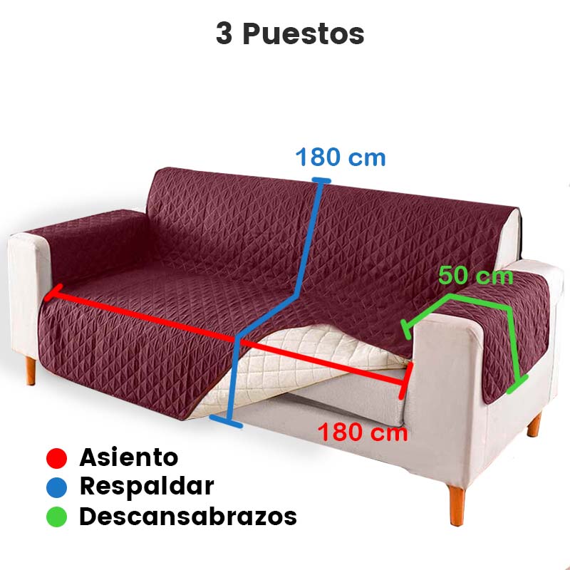 Protector de Sofá, 3 puestos, 180 cmt ancho*180 cmt alto