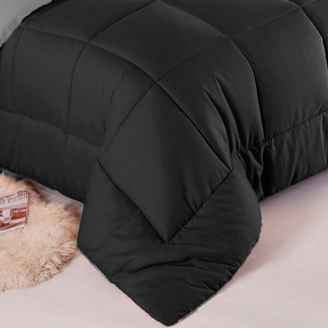 Edredon Premium Bicolor Negro/Gris