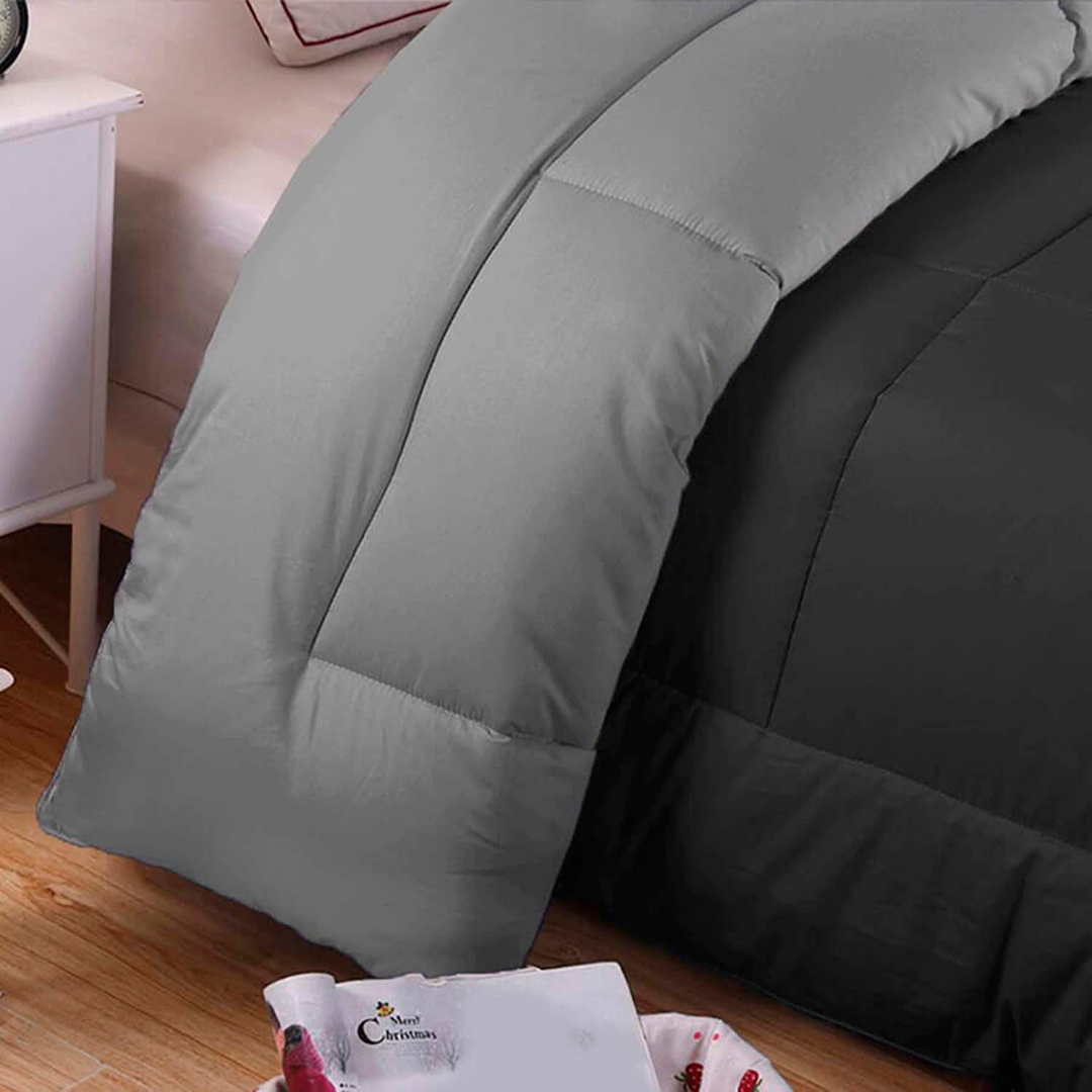Edredon Premium Bicolor Negro/Gris