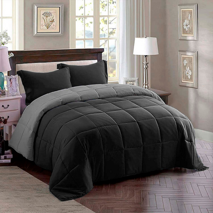 Edredon Premium Bicolor Negro/Gris