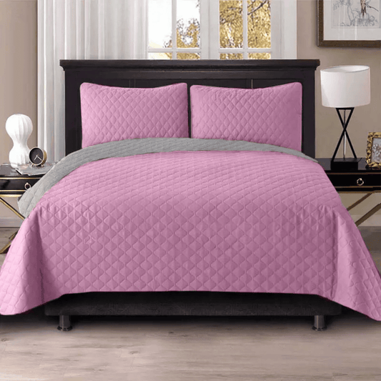 Colcha Rosado Gris