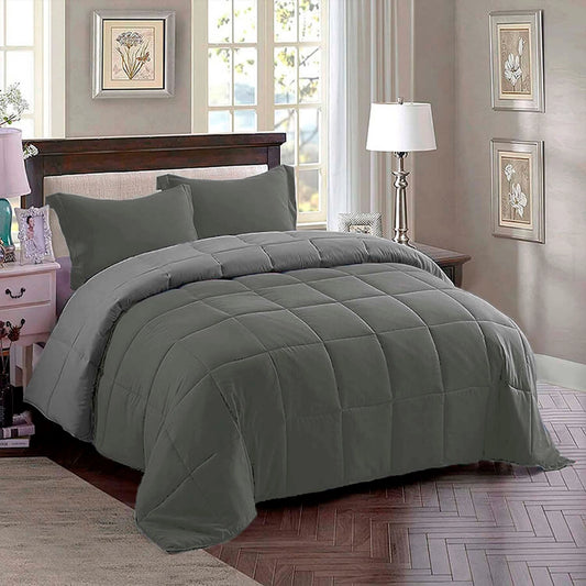 Edredon Premium Bicolor Gris/Gris