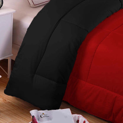 Edredon Premium Bicolor Rojo/Negro