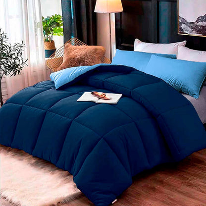 Edredon Premium Bicolor Azul/Azul