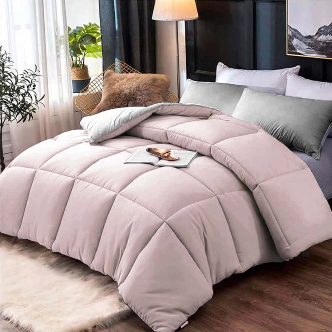 Edredon Premium Bicolor Rosa/Gris