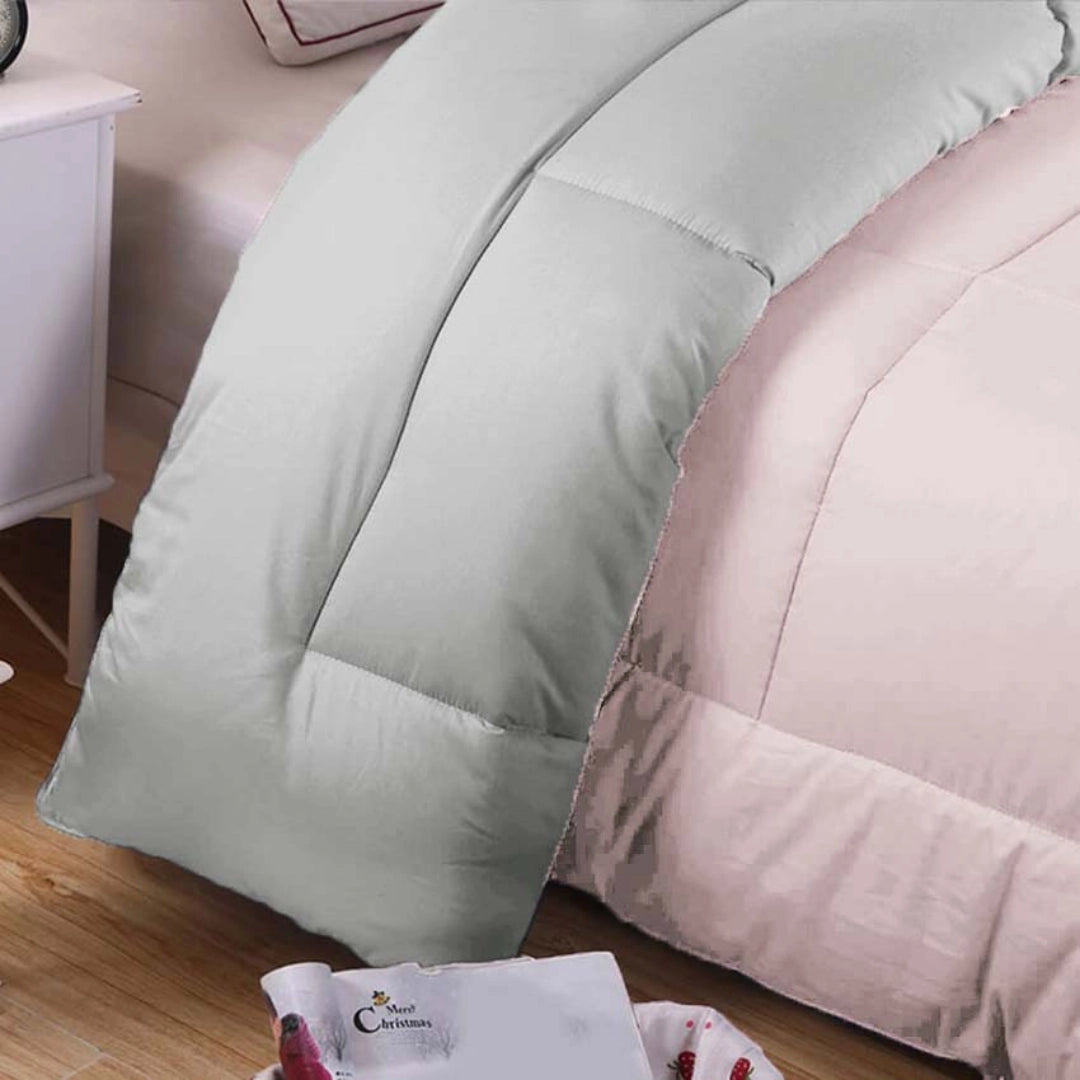 Edredon Premium Bicolor Rosa/Gris